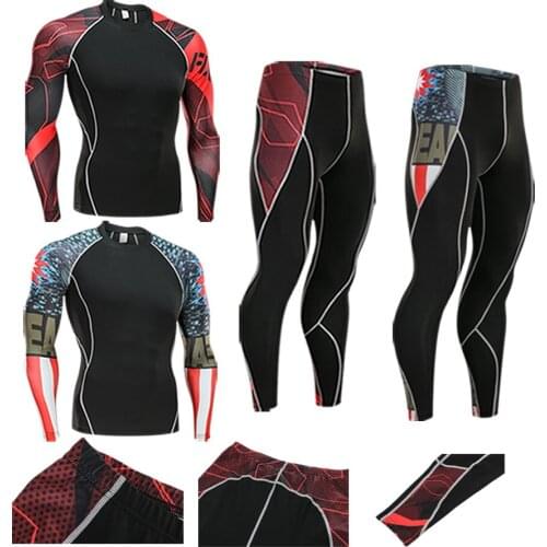 Ladies Suit Thermal Underwear Fitness Sportswear Work Out Compression Running Tights Sport Costumes For Men Tracksuits kit