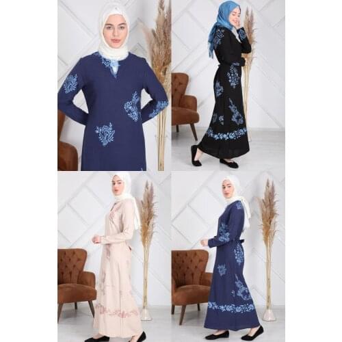 100% Cotton Womens Long Dress Comfort Islamic Prayer Garment Hijab Turkey Ethnic Natural Fabric Maxi Floral Regional Stylish
