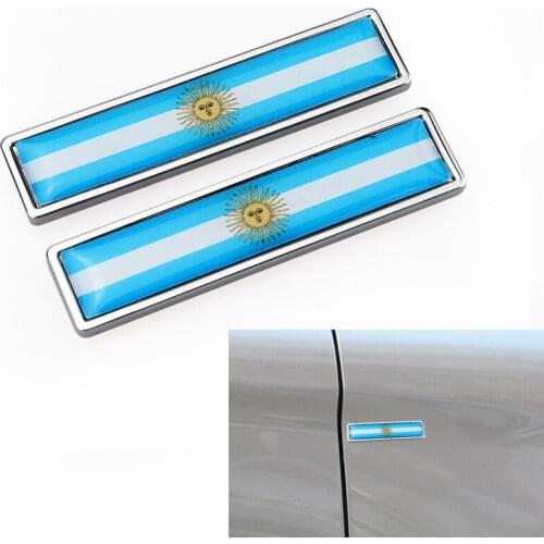 1Pair 3D Metal Car Stickers Country National Flag Argentina Body Trunk Motorcycle Personality Decoration Badge Car Accessories
