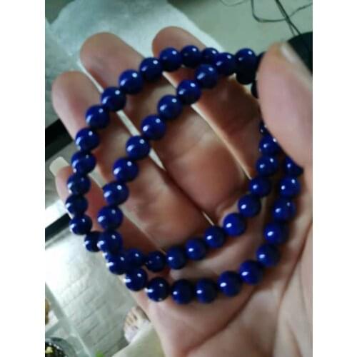 100% Natural Royal Blue Lapis Lazuli Gemstone 6mm Crystal 30 Beads Bracelet Necklace Chain AAAAA Certificate