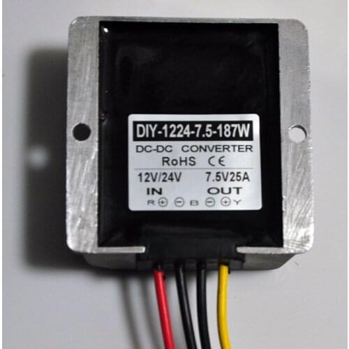 12V24V(10V-40V) Step Down 7.5V 25A 187W DC DC Converter Buck Module Car Power Adapter Voltage Regulator Waterproof