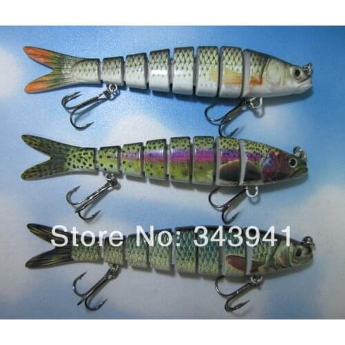 2Pcs/Lot 8 Sections Fishing Lure Swimbait Hard Bait Crankbait Fresh & Shallow Water Fishhook Bass Fishing Tackle