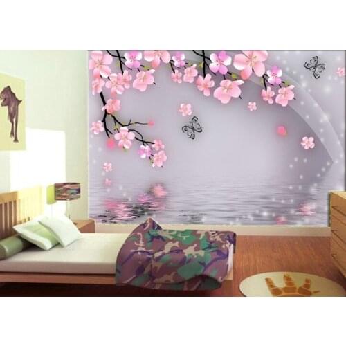 3d Customize any size papel de parede 3d photo murals roll for walls Circle flower photo wall paper 3d