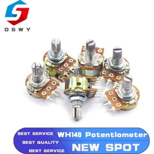 5Pcs WH148 B1K B2K B5K B10K B20K B50K B100K B250K B500K B1M 3pin 15mm 1K 2K 5K 10K 20K 50K 100K 250K 500K 1M