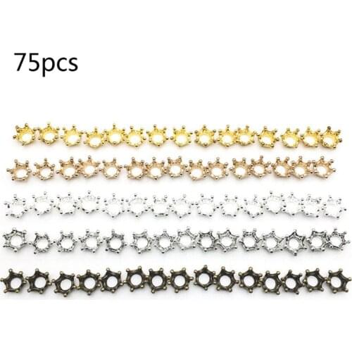 75Pcs Crown Bead Caps Imperial Crown Epoxy Resin Hangers Pendants Jewelry Making