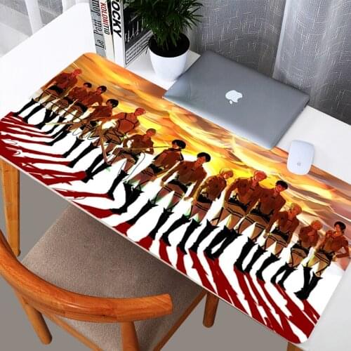 Large Anime Gaming Mouse Pad Attack on Titan Mousepad Keyboard And Mouse Laptop Mat Computer Mause Pads Desk Mat Extended Size