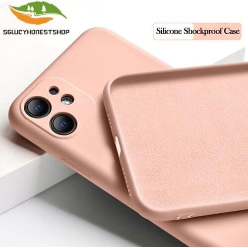 Sglucy Candy Color Silicone Phone Case For iPhone 11 Pro X XR XS Max 8 7 6 6s Plus Liquid Solid Shockproof Soft TPU Back Cover