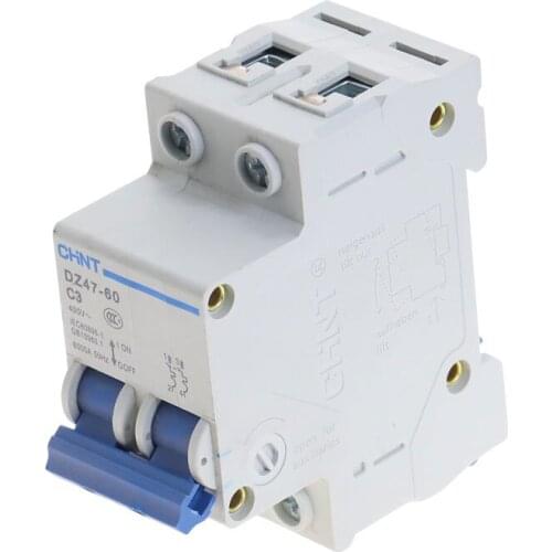 CHNT MCB Mini Household Circuit breaker C type DZ47-60 2 Pole 6Amp 400V