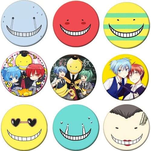COSSUN 58MM 1pcs Assassination Classroom Cosplay Badge Korosensei Brooch Pin Collection Badge for Backpack Clothes Cute Gifts