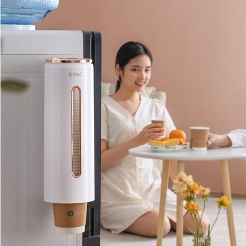 Dispenser Automatically Drop Cup Remover Dust-proof Wall-mounted Paper Cup Storage Rack Cups Container Home Decoration