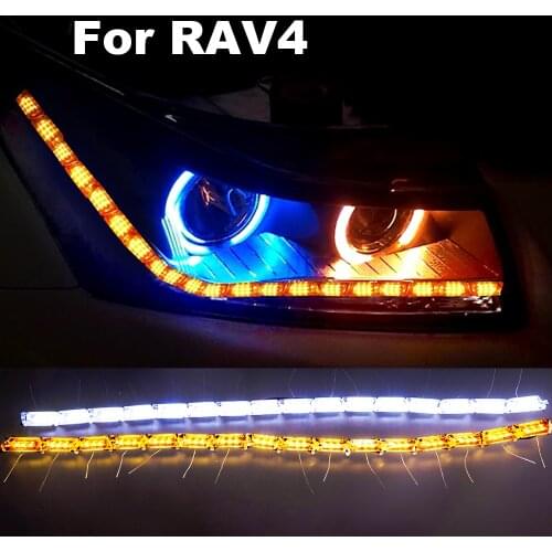 2Pcs For Toyota Rav4 Rav 4 1996-2018 2019 2020 2021 Drl Led Daytime Running Light for Cars 12V Sequential With Turn Signal