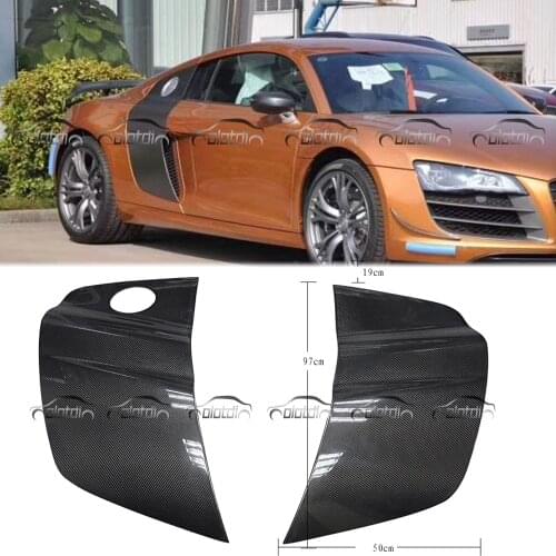 Carbon Fiber Side Fender Panel Body Kit Car Frame Blade Cover Flares for Audi R8 2008-2014