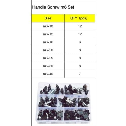 M5 M6 M8 Star Hex Shaped Head Clamping Screw Metric Bolts Knob Plastic Carbon Steel Galvanization Hardware Assortment Kit Set