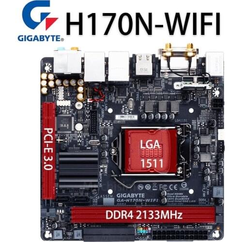 LGA 1151 Gigabyte H170N-WIF Motherboard Intel H170 LGA 1151 i7 i5 i3 DDR4 32GB M.2 HDMI Bluetooth Desktop H170 Placa-Mãe 1151