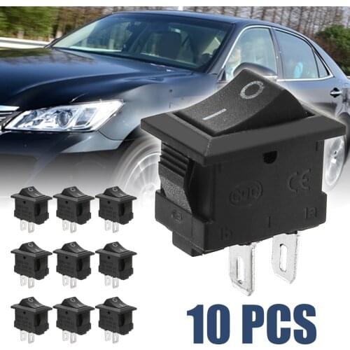 Mayitr 10pcs 2 Pin 3A 250V/6A 125V Button Switch ON/OFF SPST Rocker Toggle Switch Set 12V DC for Car Boat Switches
