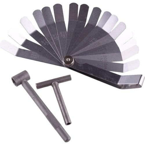 Motorcycle New Engine Valve Screw Adjusting Spanner Tool & Metric Feeler Gauge 0.127-0.508mm Fit for GY6 50 150cc