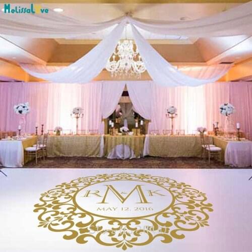 Custom Name Wall Decal Wedding Floor Stickers Party Dancing Floor Decoration Decal Removable Waterproof Mural Gifts ZA103A