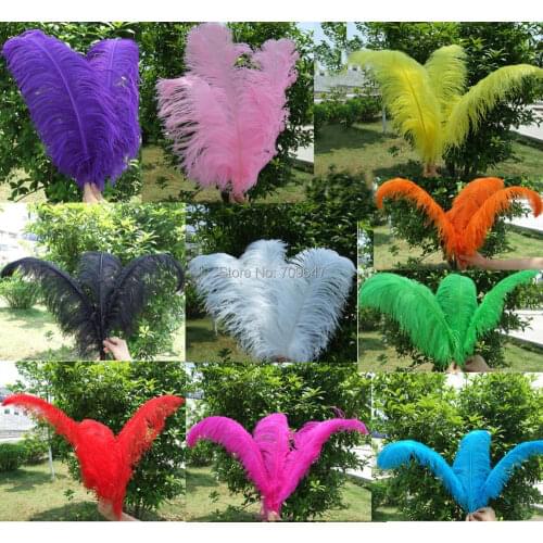 Перья страуса ! 50PCS/LOT! 24-26inch/60-65cm Natural Hard Rod OSTRICH FEATHERS for Wedding 11Colours Available!Natural Feathers