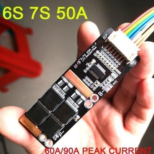 7S 6S 50A 30A Li-ion Lithium Battery Protection Board 60A/90A lipo BMS 18650 cells for car washer electric drill vacuum cleaner