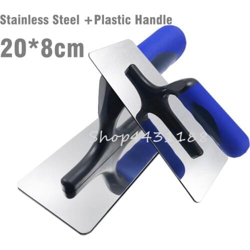 20*8cm Stainless Steel with Blue Plastic Handle Concrete Finishing Float Trowel for Construction Tool Kit