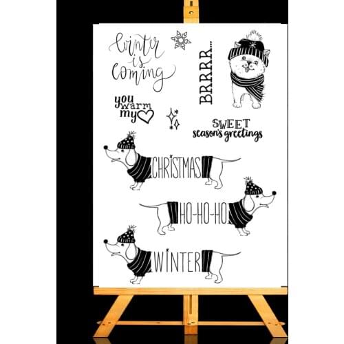 Christmas Dogs Transparent Stamps New 2020 Rubber Silicone Seal for DIY Scrapbooking Card Making Album Decoroation Crafts