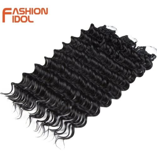 Deep Wave Hair Synthetic 24 Inch Fake Hair Bundles Crochet Braids Curly Hair Extensions Water Wave Ombre Blonde Braiding Hair