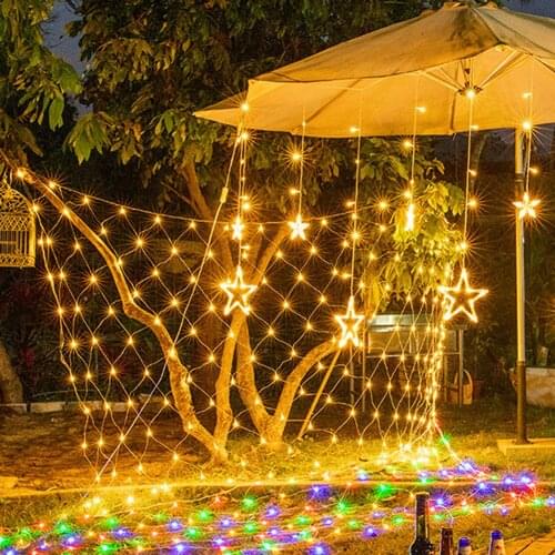 LED Net Curtain Mesh Fairy String Light 1.5x1m 96led Christmas Party Wedding New Year Garland Outdoor Garden Decoration Light
