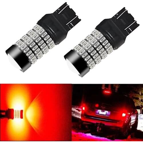 VANSSI 2pcs 7443 W21/5W Car Turn Signal Lamp Reverse/Brake Light Bulb SRCK T20 Auto Stop Tail Lights 6000k White/Red DC12-24V 6W