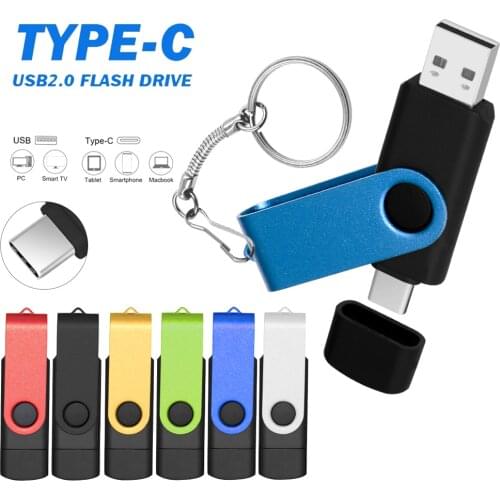 High Speed 3 IN 1 Type-C USB 2.0 Flash Drives Pendrive usb key OTG USB Flash Drive 64GB 32GB 16GB 128GB Pen Driver Cle USB