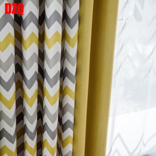 Customized Curtains for Living Room e Bedroom Yellow Stripped Byete Curtains for Window Drapes Home Decor Cortinas