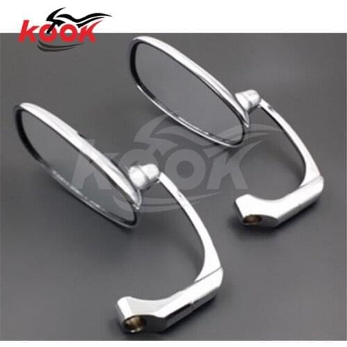 Brand ellipse motorbike rearview mirror chrome silver motorcycle side mirror personality Professional modification accessories
