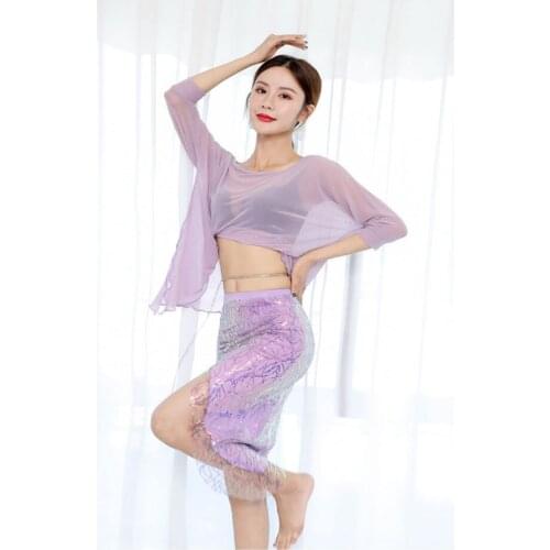 Latin Dance Dress Women Sparkling Sequin Latin Dance Skirt for Ballroom Samba Tango Chacha Belly Dancing Performamnce 58136