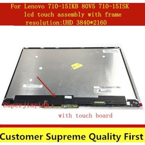 14“ With frame FHD UHD For Lenovo Yoga 710-15 710-15isk 710-15ikb 80U0 5D10M14145 assembly LCD Displays Touch Screen