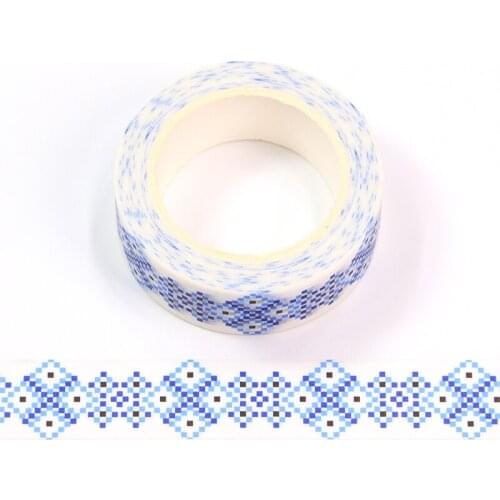 1PC 15mm*10M Happy Easters Day Blue mosaic Decorative Washi Tape Scrapbooking Masking Tape Stationery office supplies