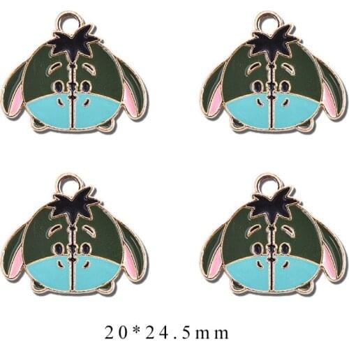 10pcs/Lot 20*24.5mm Donkey Diy Handmade Oil Enamel Charms Design for Jewelry Making Earring Bracelet or Necklace