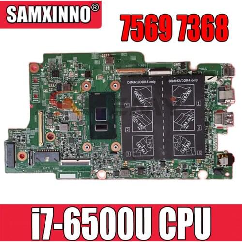 100% working for Dell Inspiron 7569 7368 Motherboard 8DX5J 08DX5J 15264-1 mainboard i7-6500u onboard tested ok