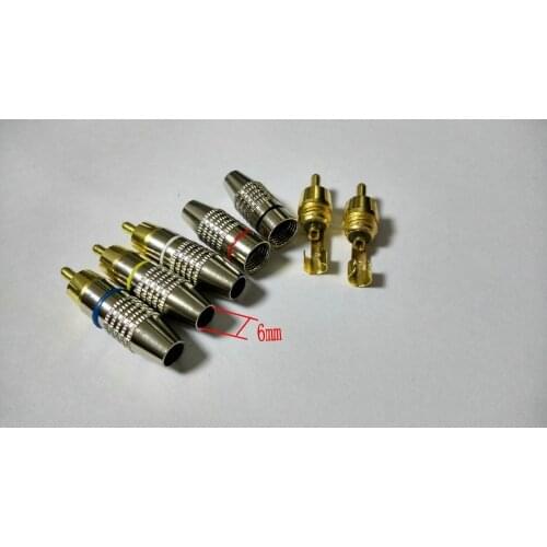 20pcs 5 colors Metal RCA Plug Audio Male Connector soldering New
