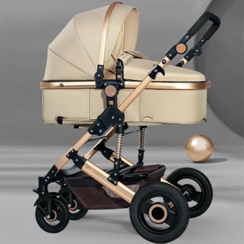 2021 Lightweight Luxury Baby Stroller 3 in 1 Portable High Landscape Reversible Stroller Hot Mom Pink Stroller Travel Pram