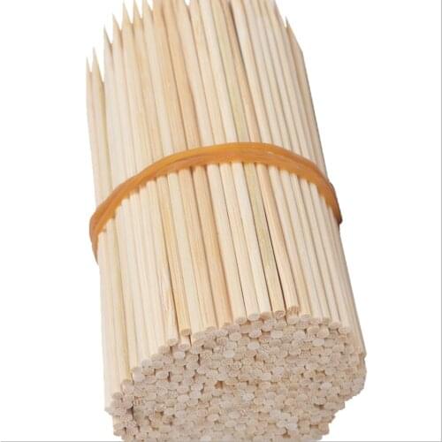 30CM 100PCS Thicken Bamboo Skewers BBQ Skewers Grilling Barbecue Sticks Disposable Long Stick For BBQ Meat Fruit Kabob Kitchen