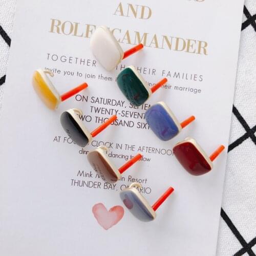 4 pieces / lotAlloySquarek goldbead caps earings fashion jewelry stainless steel jewelrydiy jewelry