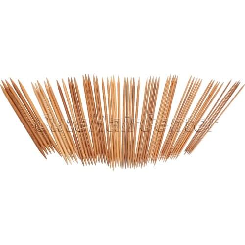 55Pcs/Set Double Pointed Bamboo Knitting Needles 13cm Long Dark Patina Knitting Yarns Domestic 2-5mm 11sizes Sewing Supplies