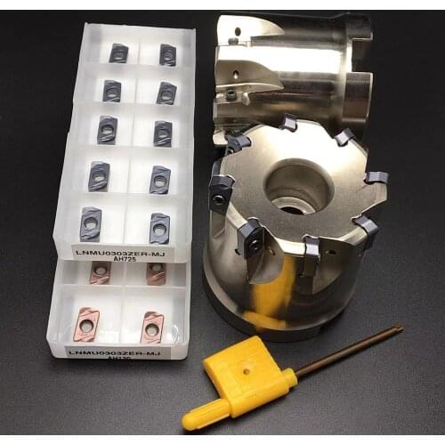 EXN03R fast feed milling tool holder 50mm 63mm milling cutter head 10PCS LNMU0303ZER Toshiba fast feed face milling insert EXN03