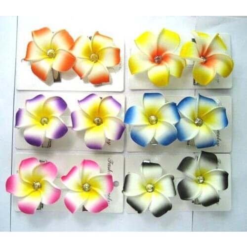 Factory flower jewelry 100pcs /lot Headdress of childrens hair ornaments/ foam flower of Hawaii/ PE frangipani/hairpin