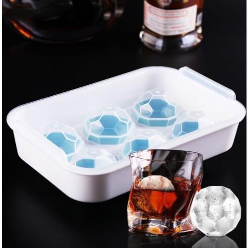 1PC Silicone Ice Cube Ball Maker Mold Football Shape Whiskey Ice Cube Mold Food Grade Ice Cream Mold Bar Accessiories
