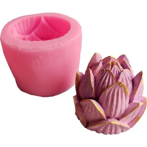 Silicone Cake Soap Candle Mold With Lotus Shape Nonstick Mousse Chocolate Pastry Making Mould Plaster Molds Baking Tools