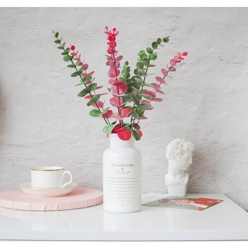 10pcs Simulation Green Plants Eucalyptus Leaf Branch Artificial Fake Flower Wedding Shooting Prop Home Decoration Garland