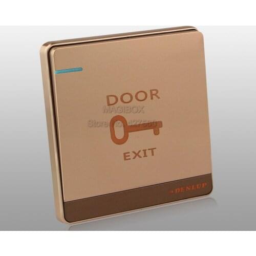 Access Control Exit Button Wall Switch Emergency Button Champagne Gold 86*86mm