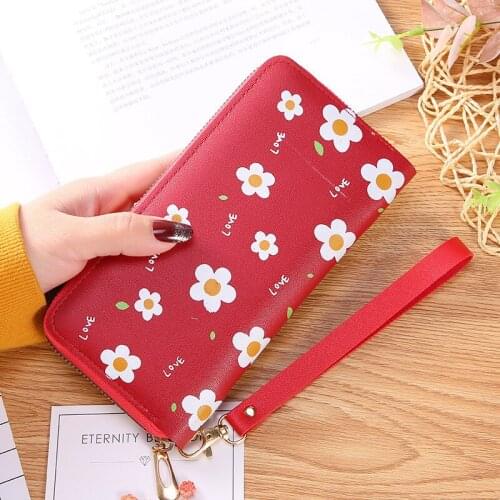 Wallet ladies long zipper wallet 2021 new fashion printing large-capacity student change mobile phone clutch