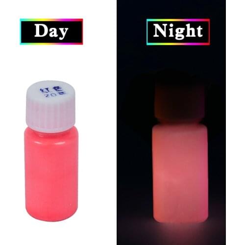 Red Glow in the Dark Luminous Sand Acrylic Fluorescent Paint Party Bright Paint Star Nail Decoration Paint Halloween 20g