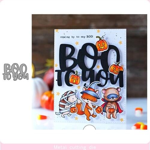 Boo to You Words Metal Cutting Dies for DIY Scrapbooking Photo Album Decorative Embossing Paper Card Crafts Die Cut 2019